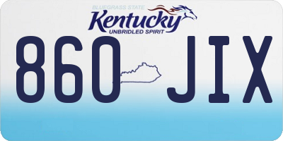 KY license plate 860JIX