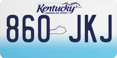 KY license plate 860JKJ