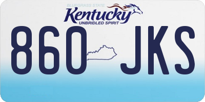 KY license plate 860JKS