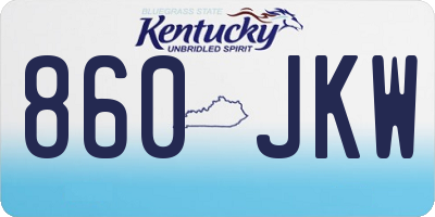 KY license plate 860JKW