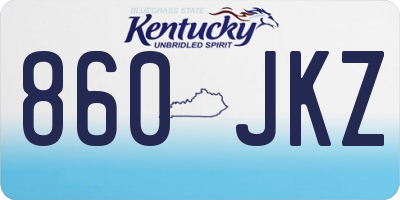 KY license plate 860JKZ