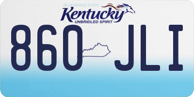 KY license plate 860JLI
