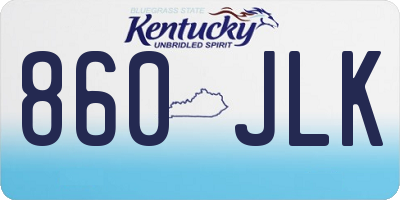 KY license plate 860JLK