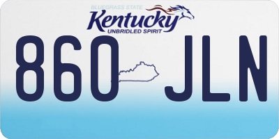 KY license plate 860JLN