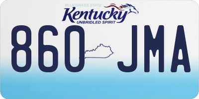 KY license plate 860JMA