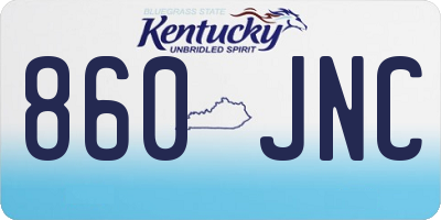 KY license plate 860JNC