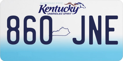 KY license plate 860JNE