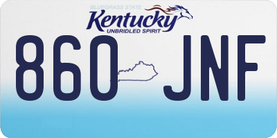 KY license plate 860JNF