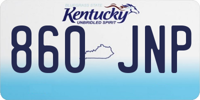 KY license plate 860JNP