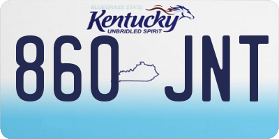 KY license plate 860JNT