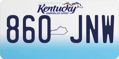 KY license plate 860JNW