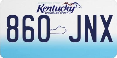 KY license plate 860JNX