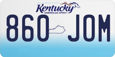 KY license plate 860JOM