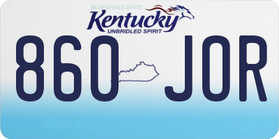 KY license plate 860JOR