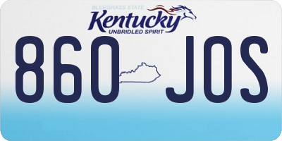 KY license plate 860JOS