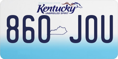 KY license plate 860JOU