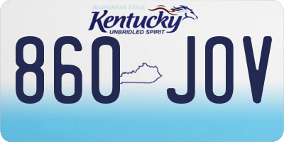 KY license plate 860JOV