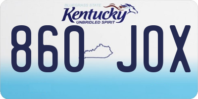 KY license plate 860JOX