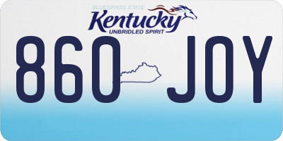 KY license plate 860JOY