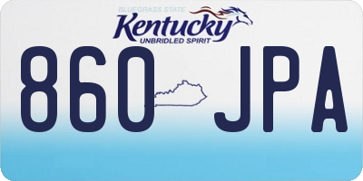 KY license plate 860JPA