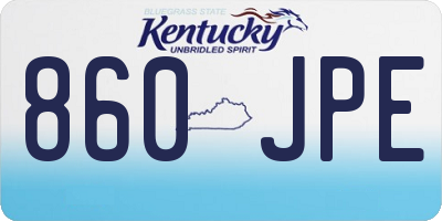 KY license plate 860JPE