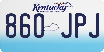 KY license plate 860JPJ