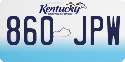 KY license plate 860JPW