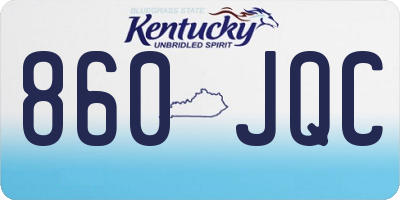 KY license plate 860JQC