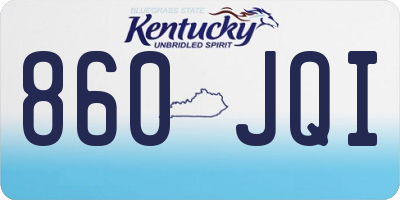 KY license plate 860JQI