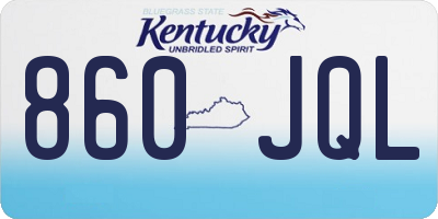 KY license plate 860JQL