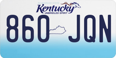 KY license plate 860JQN