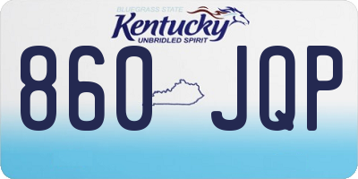 KY license plate 860JQP