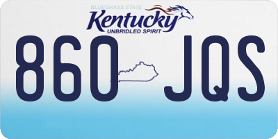 KY license plate 860JQS