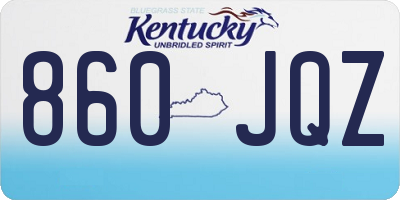 KY license plate 860JQZ
