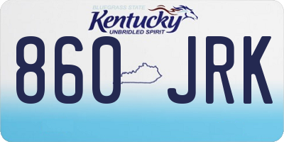 KY license plate 860JRK