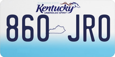 KY license plate 860JRO