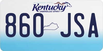 KY license plate 860JSA