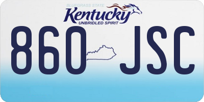 KY license plate 860JSC