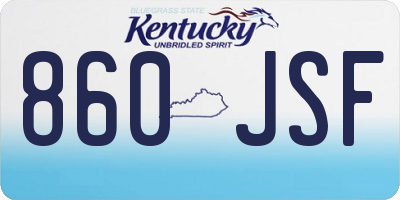 KY license plate 860JSF