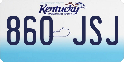 KY license plate 860JSJ