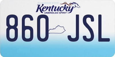 KY license plate 860JSL