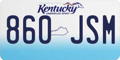 KY license plate 860JSM