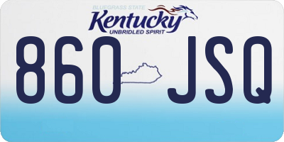 KY license plate 860JSQ