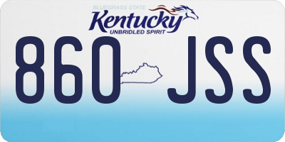KY license plate 860JSS