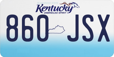 KY license plate 860JSX