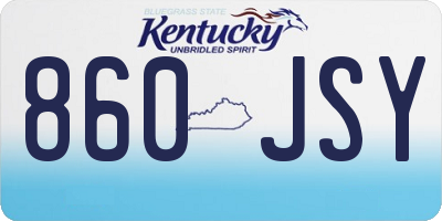 KY license plate 860JSY
