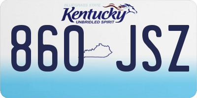 KY license plate 860JSZ