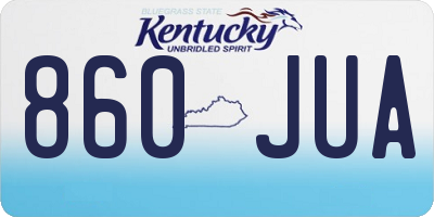 KY license plate 860JUA