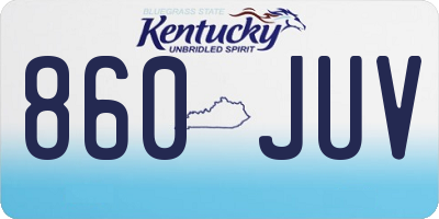 KY license plate 860JUV
