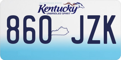 KY license plate 860JZK
